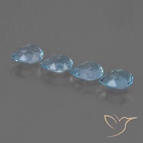 3.04 ct natürliche Swiss Blue Topas-Edelsteine, Birnenform, VVS-VS