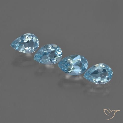 3.17ctw Natürlicher Swiss Blue Topas, Birnenform, VVS-VS