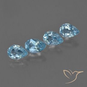 3.17 ct natürliche Swiss Blue Topas-Edelsteine, Birnenform, VVS-VS