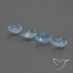 3.17 ct natürliche Swiss Blue Topas-Edelsteine, Birnenform, VVS-VS