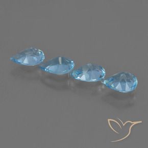 2.87 ct natürliche Swiss Blue Topas-Edelsteine, Birnenform, VVS-VS