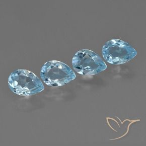 3.39 ct natürliche Himmerlblau Topas-Edelsteine, Birnenform, VVS-VS