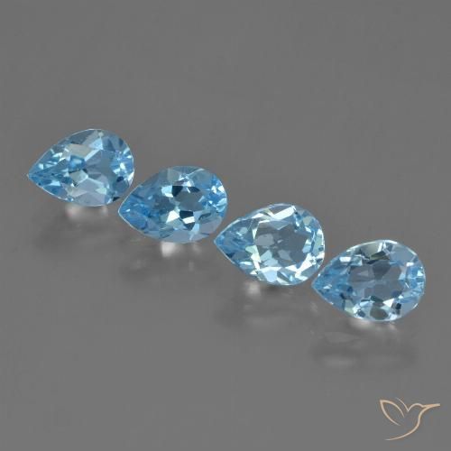 3.42ctw Natürlicher Swiss Blue Topas, Birnenform, VVS-VS