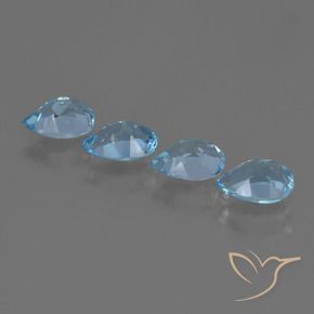 3.42 ct natürliche Swiss Blue Topas-Edelsteine, Birnenform, VVS-VS