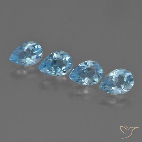 3.09ctw Natürlicher Swiss Blue Topas, Birnenform, VVS-VS