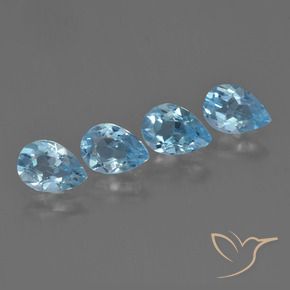 3.09 ct natürliche Swiss Blue Topas-Edelsteine, Birnenform, VVS-VS