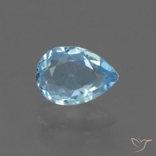0.87ct Natürlicher Himmerlblau Topas, Birnenform, VS