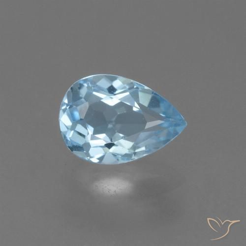 0.84ct Natürlicher Himmerlblau Topas, Birnenform, VS