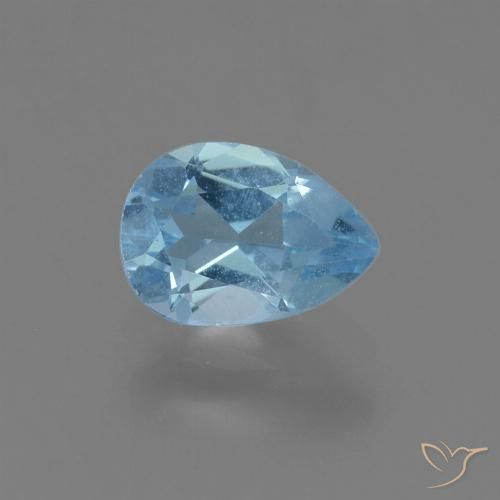 0.85ct Natürlicher Swiss Blue Topas, Birnenform, VS