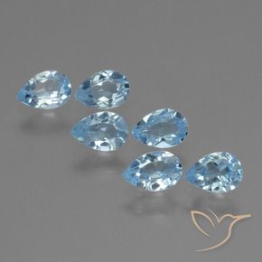 2.93 ct natürliche Swiss Blue Topas-Edelsteine, Birnenform, VVS-VS
