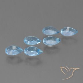 2.93 ct natürliche Swiss Blue Topas-Edelsteine, Birnenform, VVS-VS