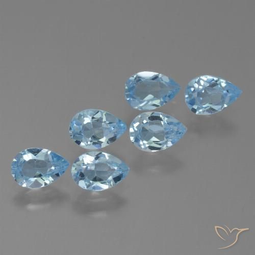 3.28ctw Natürlicher Himmerlblau Topas, Birnenform, VS