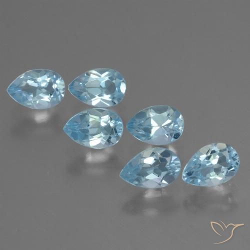 3.20ctw Natürlicher Swiss Blue Topas, Birnenform, VS