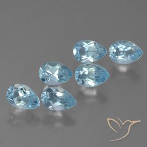3.20 ct natürliche Swiss Blue Topas-Edelsteine, Birnenform, VS