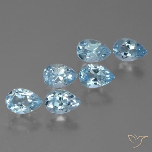 3.28ctw Natürlicher Himmerlblau Topas, Birnenform, VS