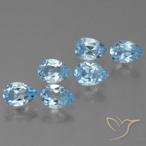 2.89 ct natürliche Swiss Blue Topas-Edelsteine, Birnenform, VS