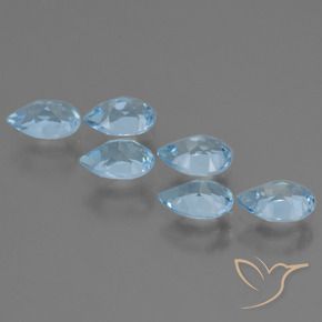 2.89 ct natürliche Swiss Blue Topas-Edelsteine, Birnenform, VS