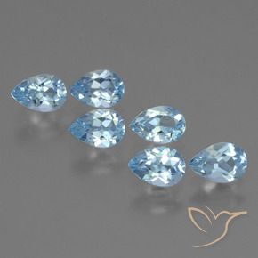 3.13 ct natürliche Swiss Blue Topas-Edelsteine, Birnenform, VS