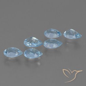 3.13 ct natürliche Swiss Blue Topas-Edelsteine, Birnenform, VS