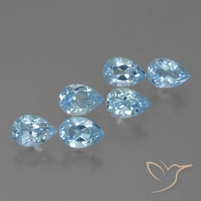 3.69 ct natürliche Swiss Blue Topas-Edelsteine, Birnenform, VS