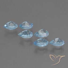 3.69 ct natürliche Swiss Blue Topas-Edelsteine, Birnenform, VS