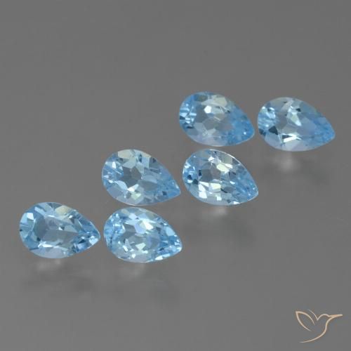 3.07ctw Natürlicher Swiss Blue Topas, Birnenform, VS
