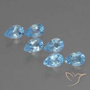 3.07 ct natürliche Swiss Blue Topas-Edelsteine, Birnenform, VS