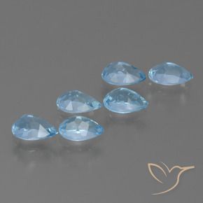3.07 ct natürliche Swiss Blue Topas-Edelsteine, Birnenform, VS