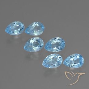3.15 ct natürliche Swiss Blue Topas-Edelsteine, Birnenform, VS