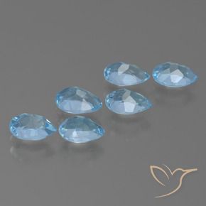3.15 ct natürliche Swiss Blue Topas-Edelsteine, Birnenform, VS