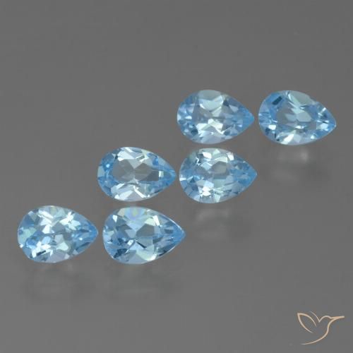 3.10ctw Natürlicher Swiss Blue Topas, Birnenform, VS