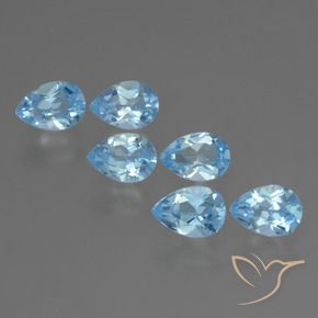 3.10 ct natürliche Swiss Blue Topas-Edelsteine, Birnenform, VS