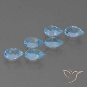 3.10 ct natürliche Swiss Blue Topas-Edelsteine, Birnenform, VS