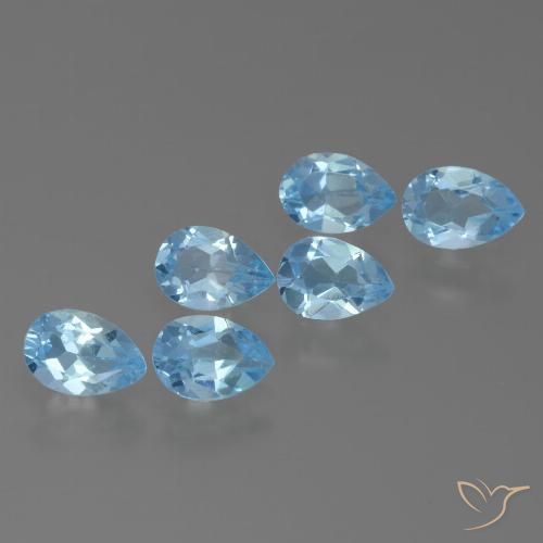 3.16ctw Natürlicher Swiss Blue Topas, Birnenform, VS