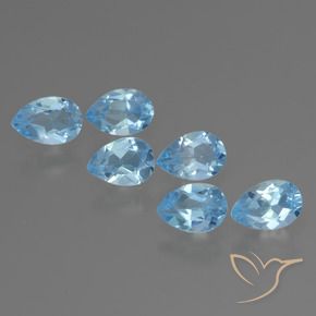 3.16 ct natürliche Swiss Blue Topas-Edelsteine, Birnenform, VS