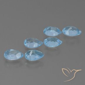 3.16 ct natürliche Swiss Blue Topas-Edelsteine, Birnenform, VS