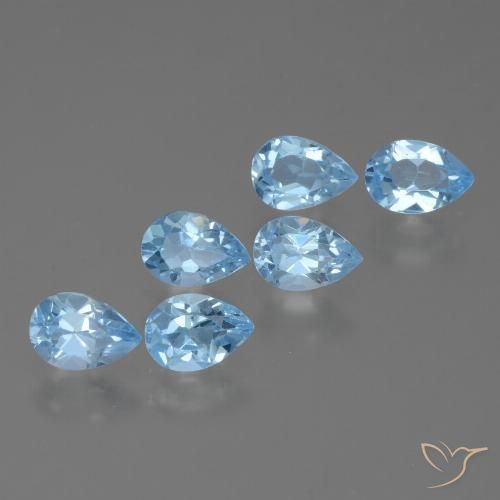 3.22ctw Natürlicher Swiss Blue Topas, Birnenform, VS