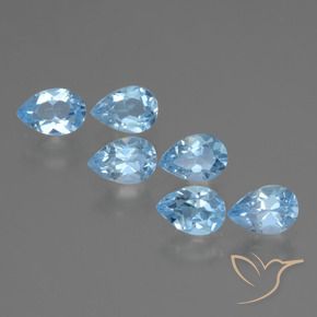 3.22 ct natürliche Swiss Blue Topas-Edelsteine, Birnenform, VS