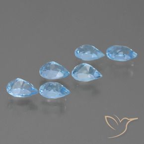 3.22 ct natürliche Swiss Blue Topas-Edelsteine, Birnenform, VS