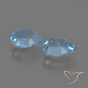 1.66 ct natürliche Swiss Blue Topas-Edelsteine, Birnenform, VVS-VS