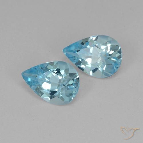 1.41 ct natürliche Himmerlblau Topas-Edelsteine, Birnenform, VS