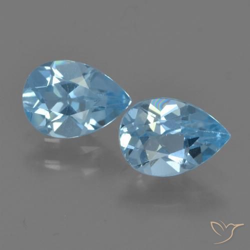 1.68ctw Natürlicher Swiss Blue Topas, Birnenform, VS