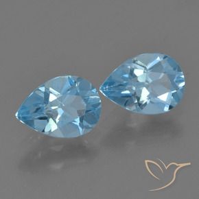 1.68 ct natürliche Swiss Blue Topas-Edelsteine, Birnenform, VS