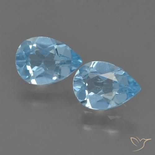 1.59ctw Natürlicher Swiss Blue Topas, Birnenform, VVS-VS