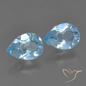 1.59 ct natürliche Swiss Blue Topas-Edelsteine, Birnenform, VVS-VS