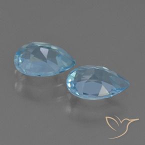1.59 ct natürliche Swiss Blue Topas-Edelsteine, Birnenform, VVS-VS