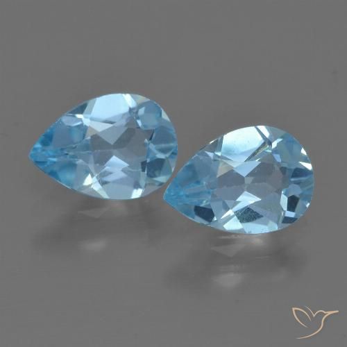 1.54ctw Natürlicher Swiss Blue Topas, Birnenform, VS