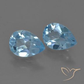 1.54 ct natürliche Swiss Blue Topas-Edelsteine, Birnenform, VS