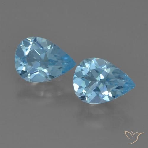 1.43ctw Natürlicher Swiss Blue Topas, Birnenform, VS