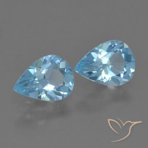 1.43 ct natürliche Swiss Blue Topas-Edelsteine, Birnenform, VS